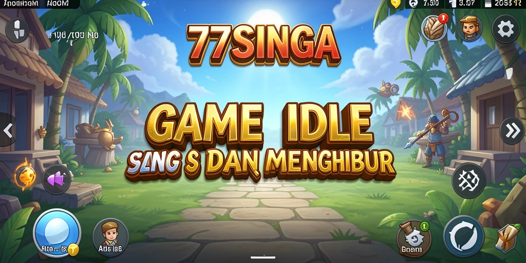 Screenshot gameplay 77SINGA menampilkan karakter dan sumber daya yang sedang dikelola.