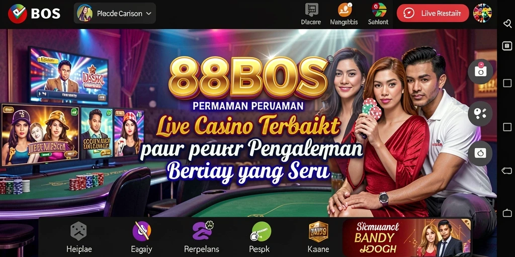 Tampilan gameplay Live Casino yang mendebarkan di 88BOS.