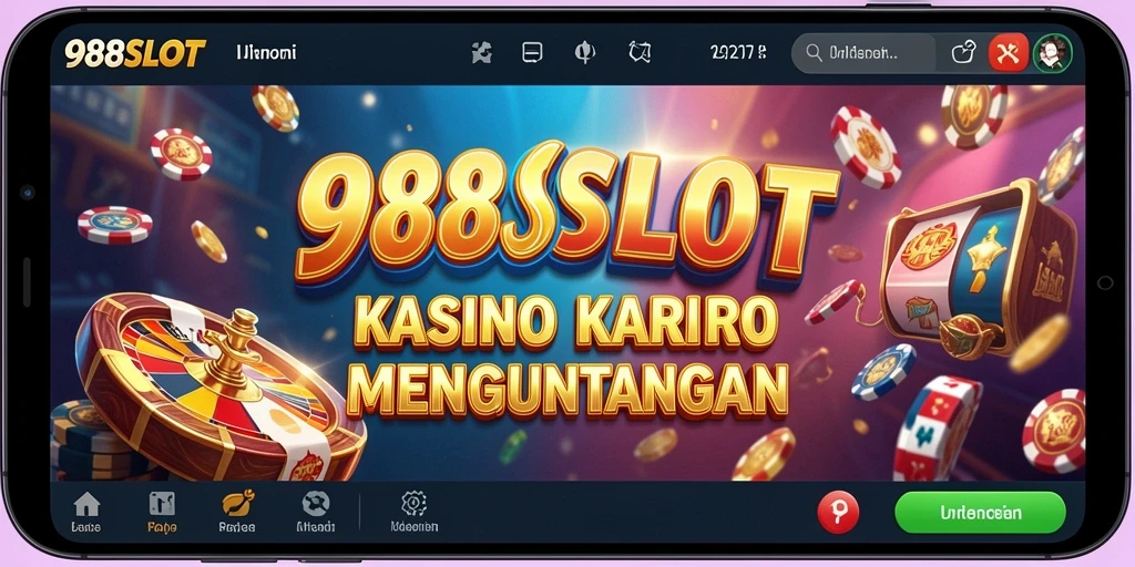 Tampilan memukau dari gameplay <strong>988SLOT</strong> dengan tema Kasino yang seru.