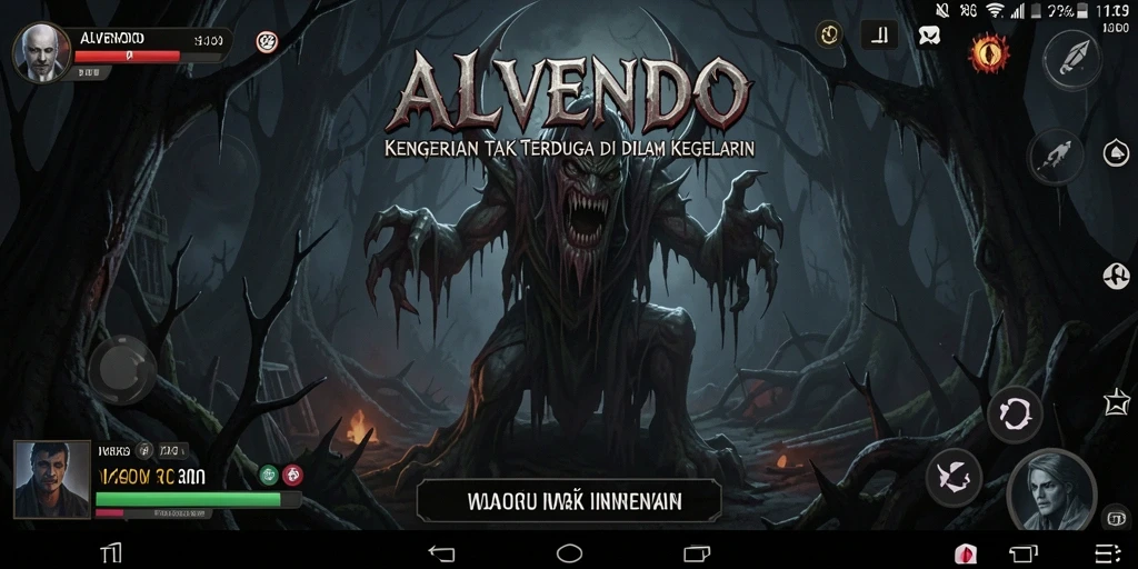 Screenshot menampilkan gameplay menegangkan di ALVENDO.