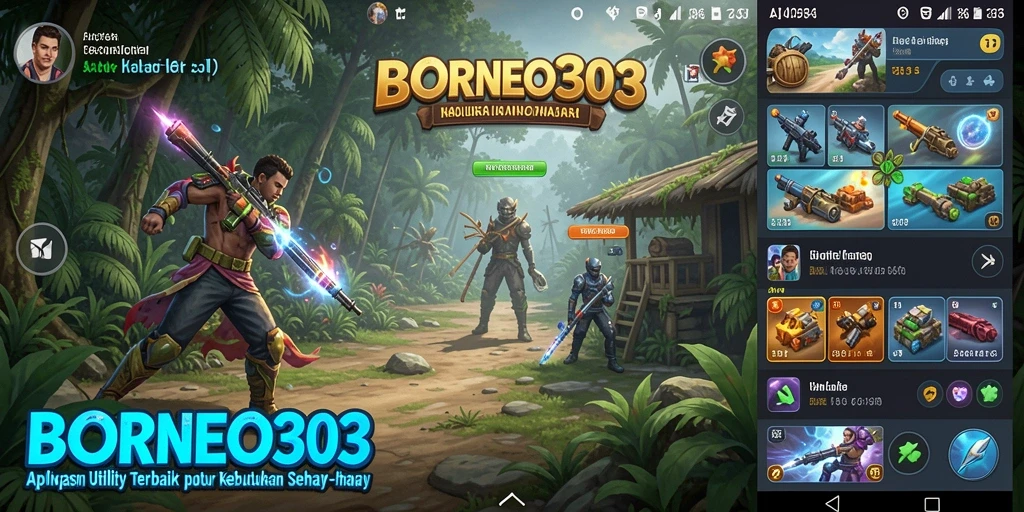 Tampilan utama BORNEO303 dengan fitur aplikasi Utility.