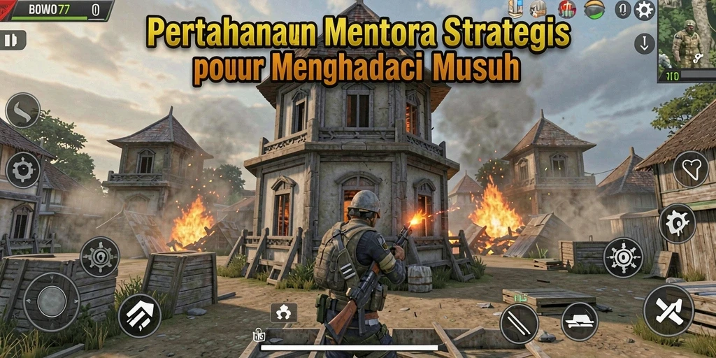 Tampilan gameplay menarik BOWO77 dalam strategi Tower Defense.