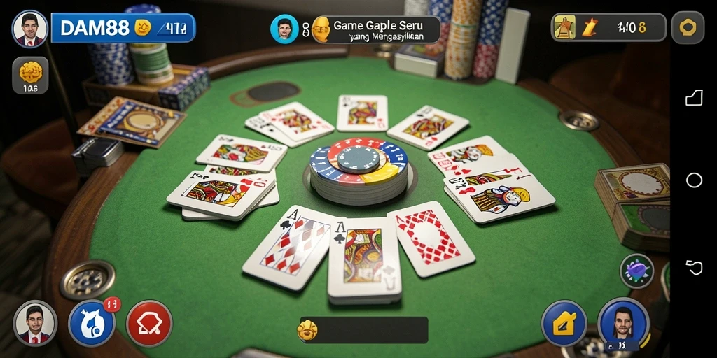 Screenshot gameplay DAM88 dengan tampilan seru Gaple.