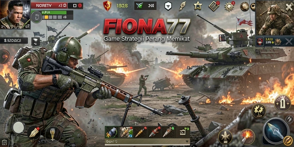 Screenshot gameplay <strong>FIONA77</strong> menampilkan pertempuran strategis yang seru.