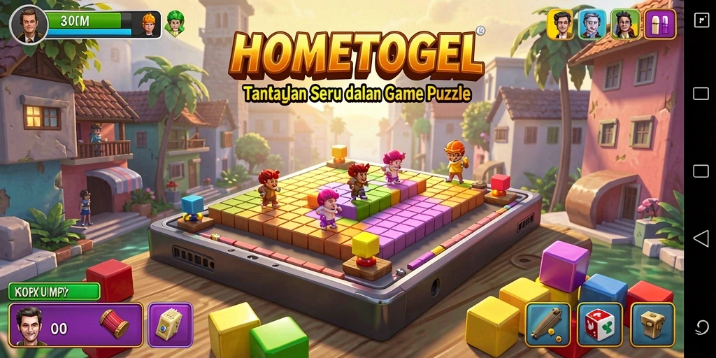 Gameplay <strong>HOMETOGEL</strong> yang penuh tantangan dalam sebuah screenshot.