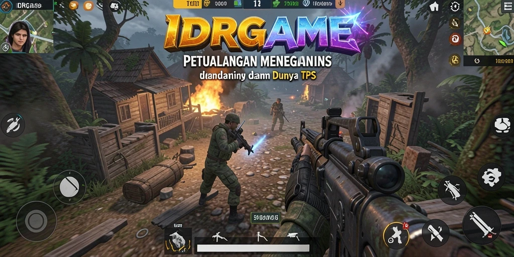 Tampilan gameplay intens dari IDRGAME dalam mode TPS.