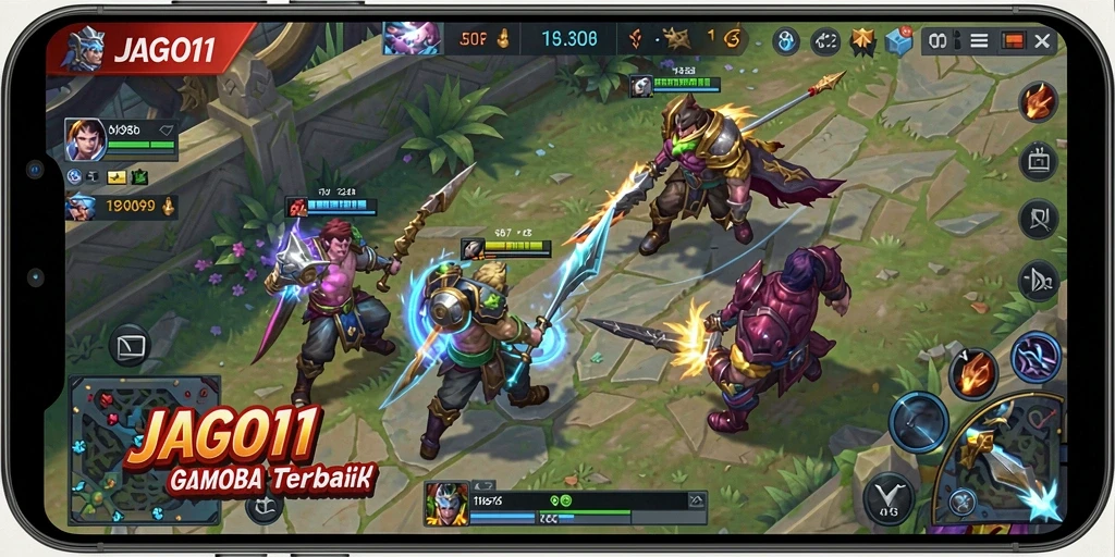 Tampilan seru gameplay JAGO11 di arena MOBA.