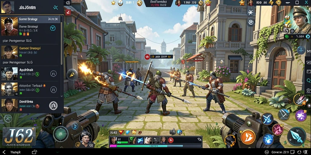 Tangkapan layar menampilkan aksi pertempuran seru dalam gameplay SLG.