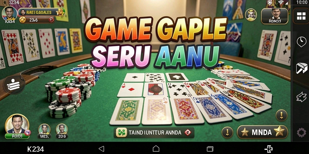 Tampilan gameplay K234 yang seru dalam permainan Gaple.