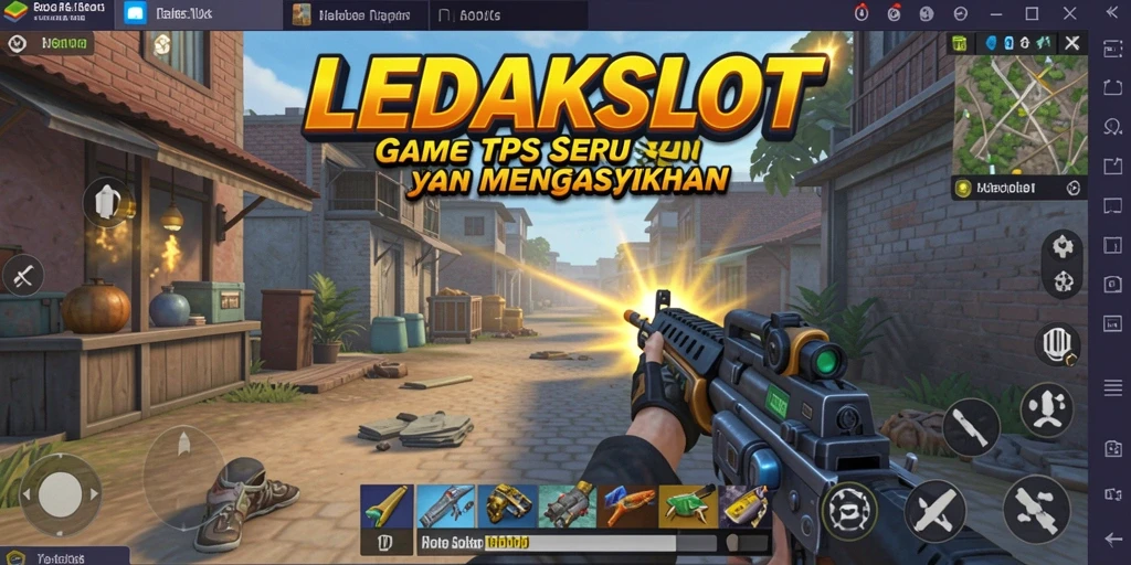 Tampilan gameplay <strong>LEDAKSLOT</strong> menunjukkan aksi pertempuran yang intens.