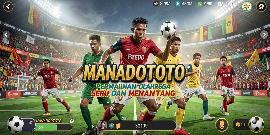 Tampilan gameplay seru di MANADOTOTO yang menunjukkan aksi olahraga.