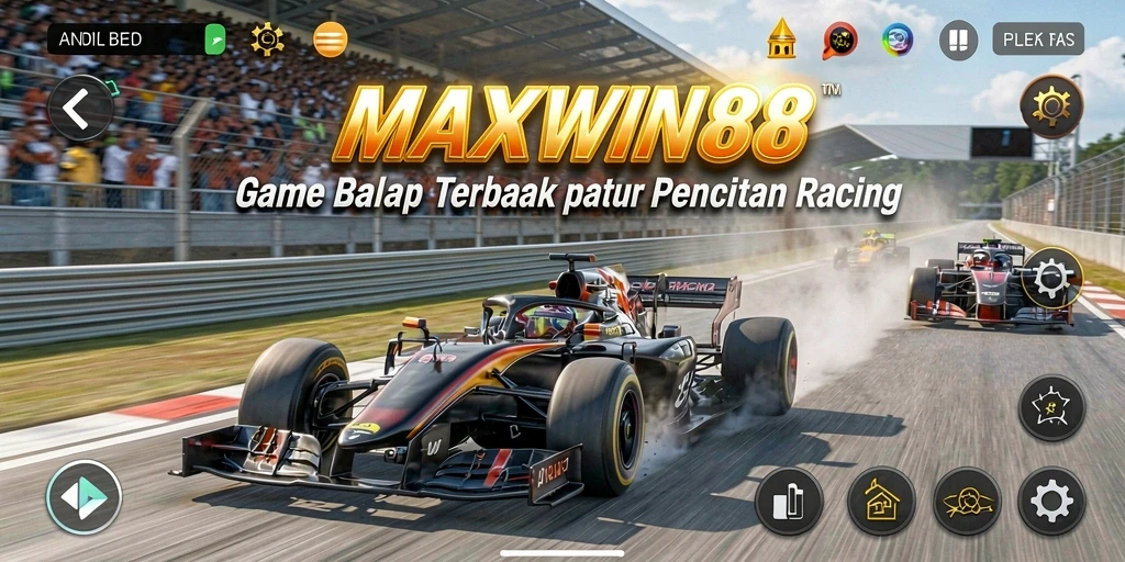 Tampilan gameplay seru dalam MAXWIN88, balap melawan waktu dan lawan.