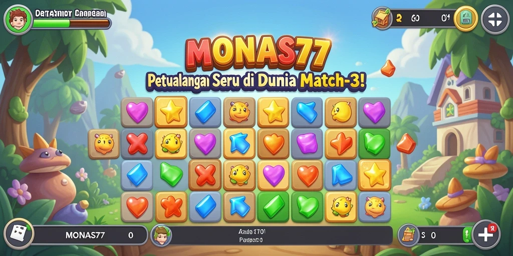 Screenshot permainan MONAS77 menampilkan tantangan mencocokkan bola berwarna yang seru.