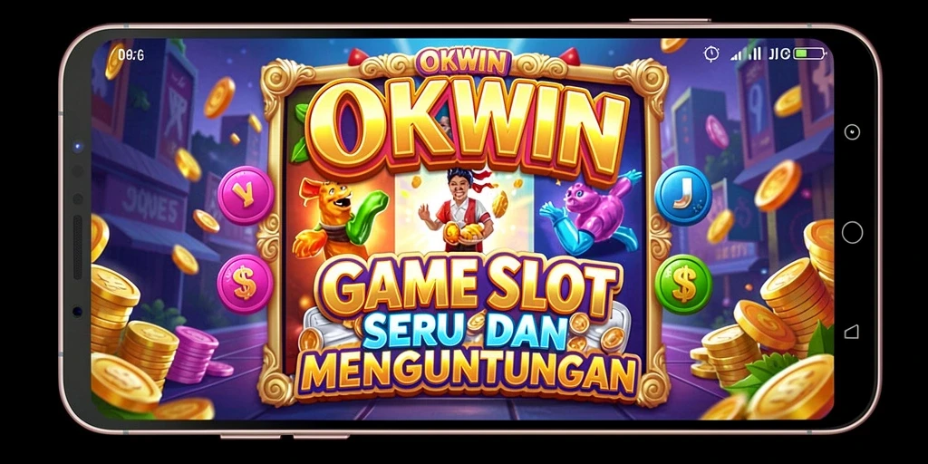 Tampilan screenshot OKWIN yang menunjukkan gameplay slot yang mendebarkan.