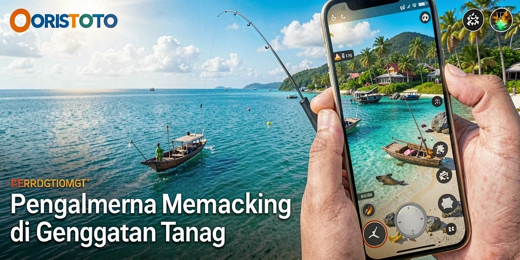 Screenshot gameplay ORISTOTO menampilkan aksi seru memancing.