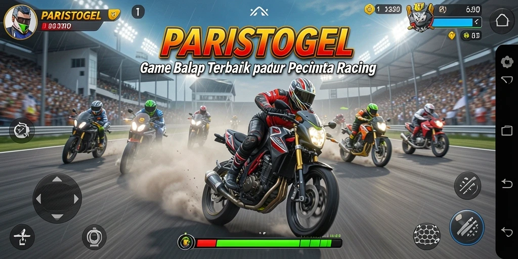 Tampilan gameplay seru dari PARISTOGEL dengan kendaraan balap.