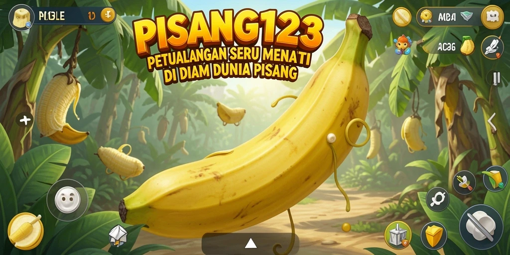 Tampilan gameplay PISANG123 yang penuh warna dan seru.