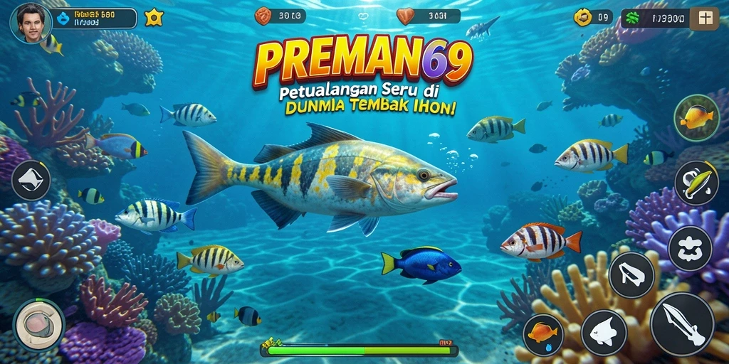 Tangkapan ikan yang seru dalam gameplay PREMAN69.