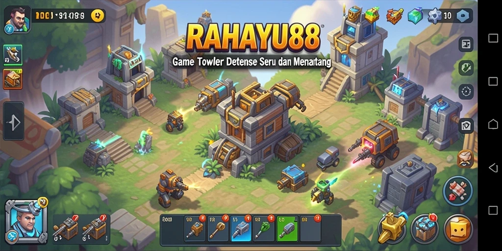 Tampilan gameplay menarik dalam RAHAYU88 Tower Defense.