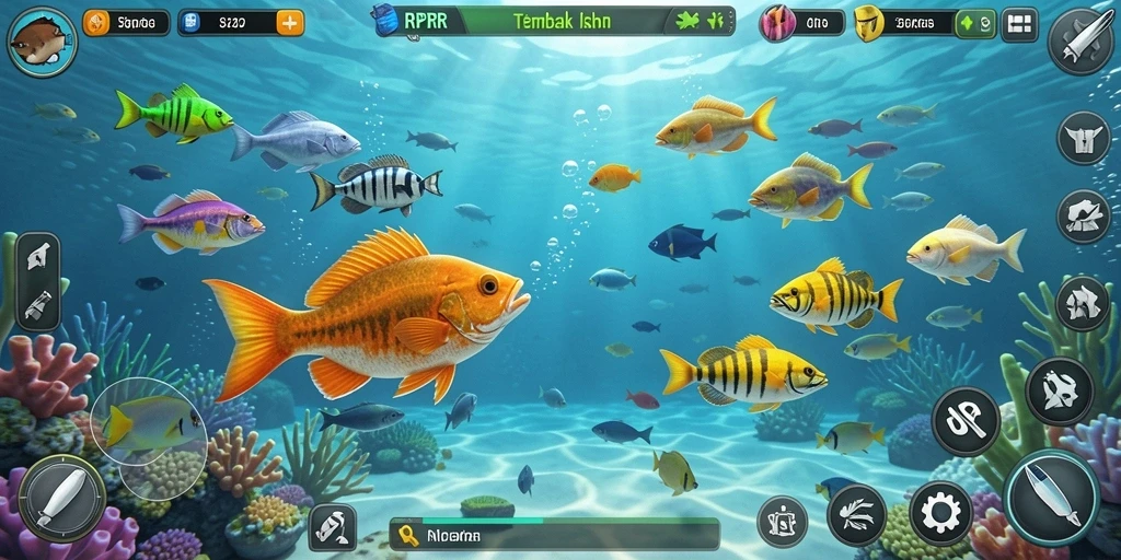 Tampilan gameplay seru Tembak Ikan di RPRR.