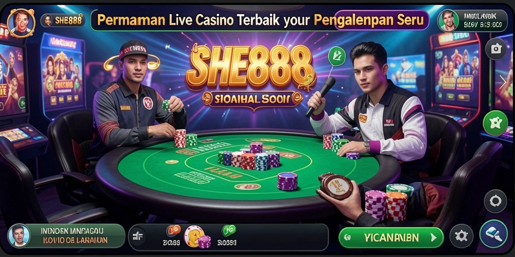 Tampilan dinamis permainan Live Casino di SHE888.