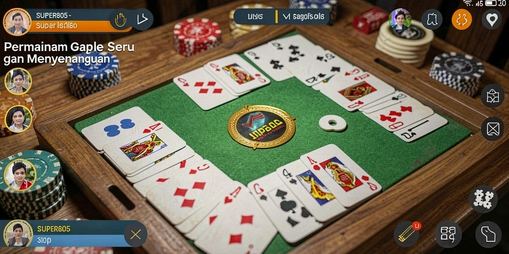 Screenshot gameplay SUPER805 saat bermain Gaple dengan teman.