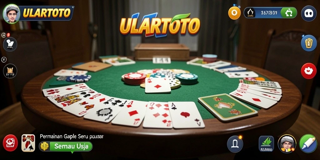 Tampilan gameplay ULARTOTO dengan suasana seru permainan Gaple.