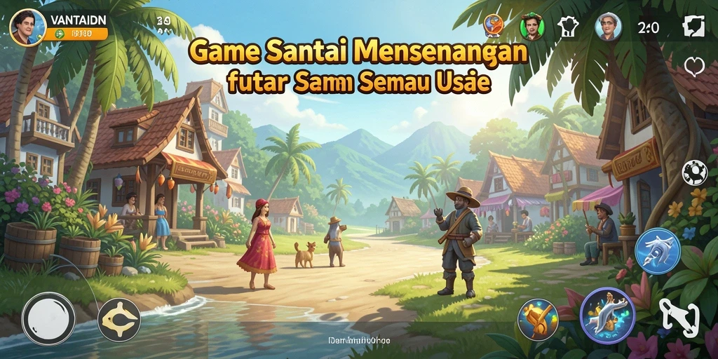 Tampilan gameplay VANTAIDN yang ceria dan penuh warna.